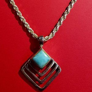 Vintage Southwest 925 Turquoise Necklace
